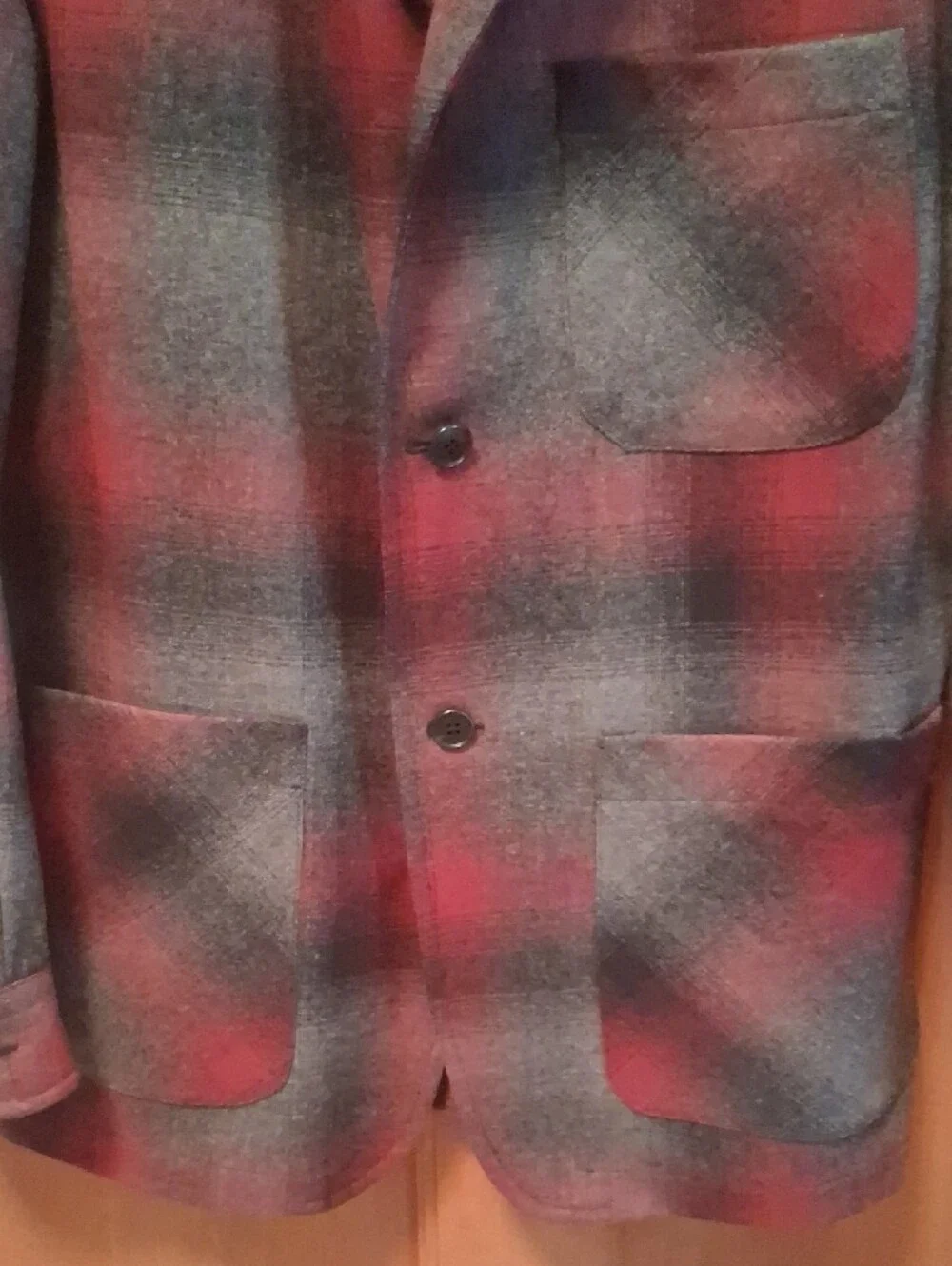 Pendleton Men's Plaid Shirt Jacket in Red and Gray